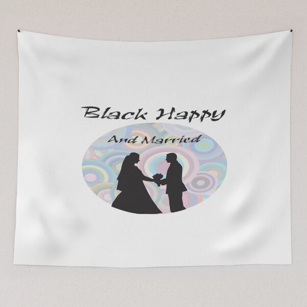 Item preview,  Black happy and married tshirt designed and sold by Chaos Pixel Studio.