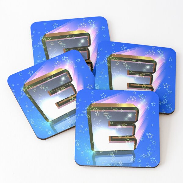 Item preview, Flying Metallic Letter E In The Stars On Royal Blue | Starry Night Letters designed and sold by SerendipityNow.
