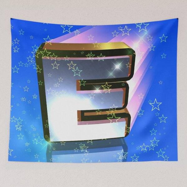 Item preview, Flying Metallic Letter E In The Stars On Royal Blue | Starry Night Letters designed and sold by SerendipityNow.