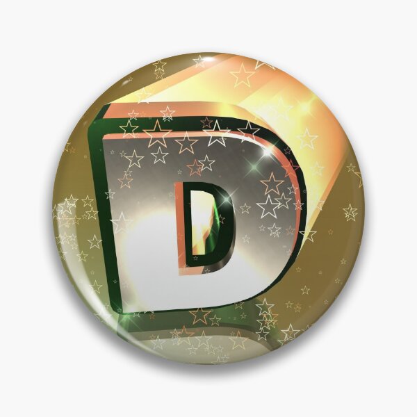 Item preview, Flying Metallic Letter D In The Stars On Gold | Starry Night Letters designed and sold by SerendipityNow.