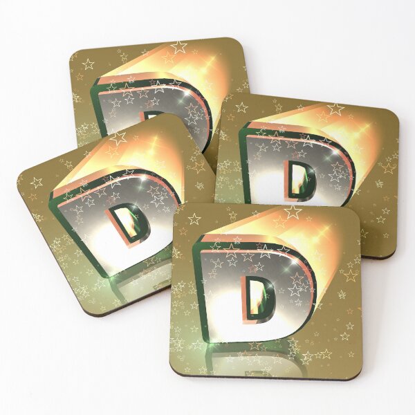 Item preview, Flying Metallic Letter D In The Stars On Gold | Starry Night Letters designed and sold by SerendipityNow.