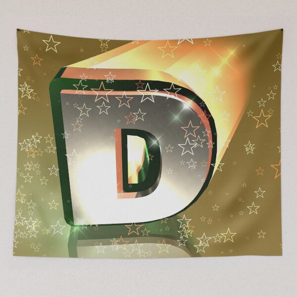 Item preview, Flying Metallic Letter D In The Stars On Gold | Starry Night Letters designed and sold by SerendipityNow.