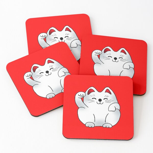 Item preview, Right paw white sitting maneki neko lucky cat designed and sold by CuisineCat.