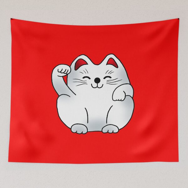 Item preview, Right paw white sitting maneki neko lucky cat designed and sold by CuisineCat.