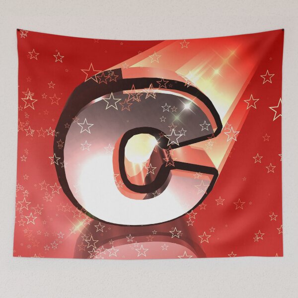 Item preview, Flying Metallic Letter C In The Stars On True Red | Starry Night Letters designed and sold by SerendipityNow.