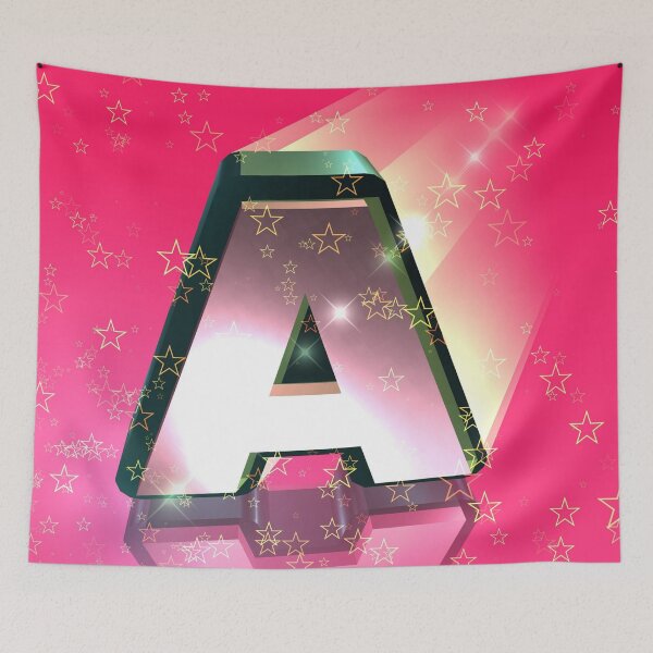 Item preview, Flying Metallic Letter A In The Stars On Cherry Red | Starry Night Letters designed and sold by SerendipityNow.