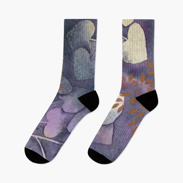 Item preview, Moody Dusky Violet and Cream Leaves in Watercolor designed and sold by Kelly Roy.