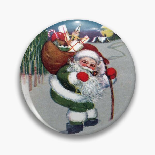 Item preview, Santa in Green Robe with Walking Stick Vintage Christmas designed and sold by fenneltea.