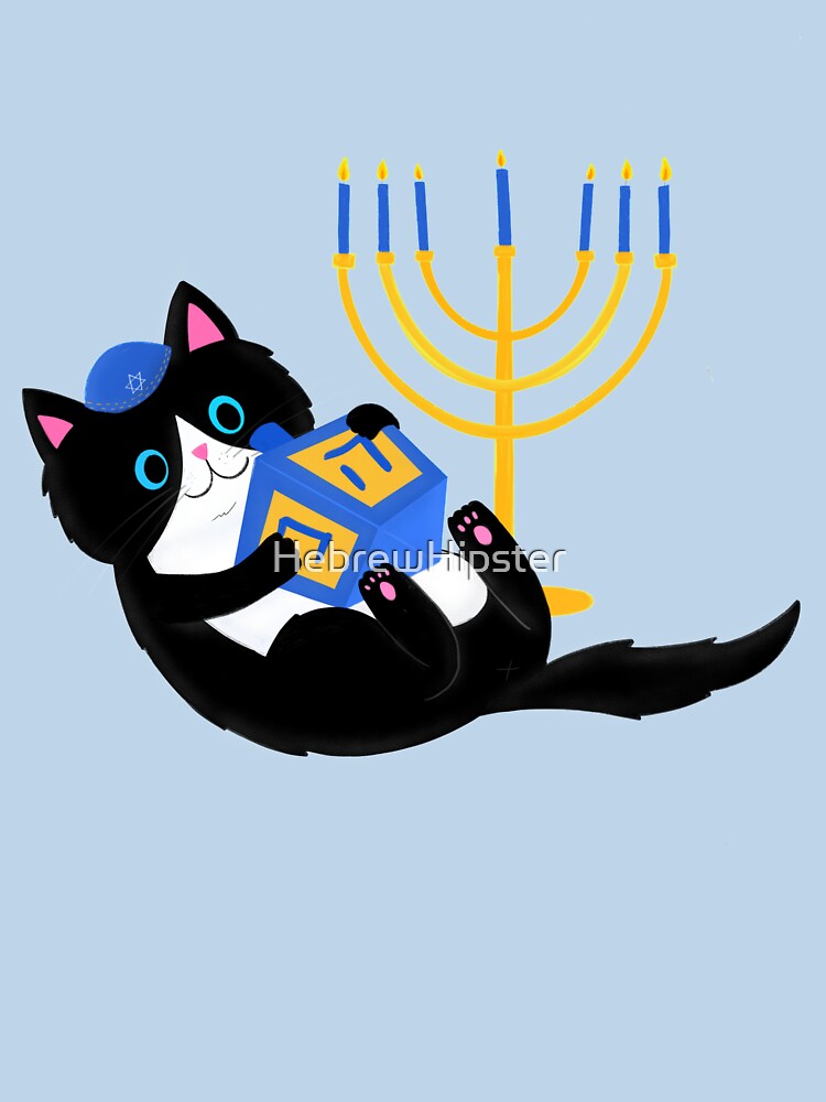 Thumbnail 7 of 7, Classic T-Shirt, Hanukkah Cat designed and sold by HebrewHipster.