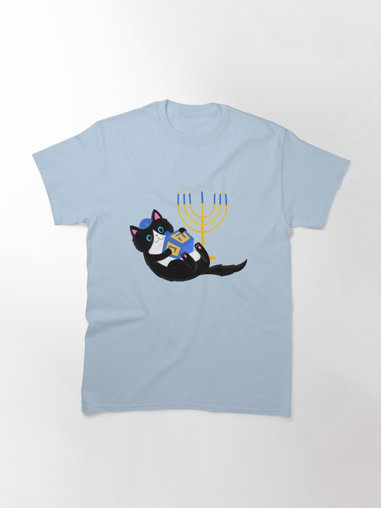 Thumbnail 3 of 7, Classic T-Shirt, Hanukkah Cat designed and sold by HebrewHipster.