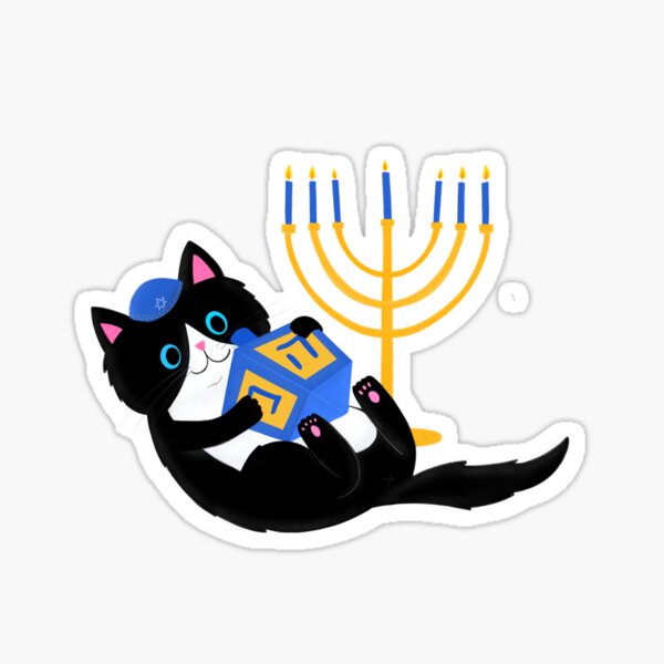 Item preview, Hanukkah Cat designed and sold by HebrewHipster.