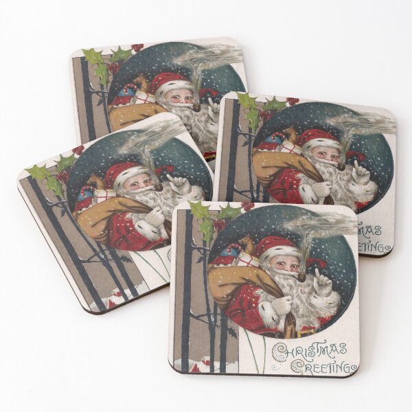 Item preview, Santa Claus with Pipe Vintage Christmas designed and sold by fenneltea.