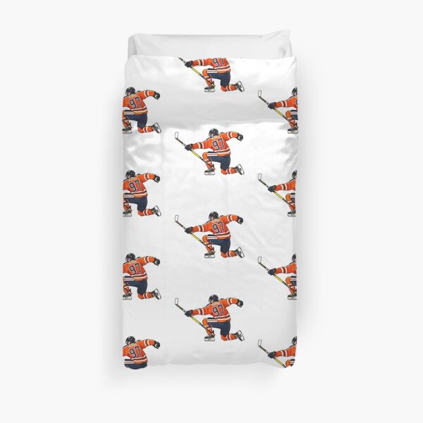 Connor McDavid #93 Celebration Duvet Cover