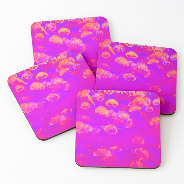 Item preview, Tiny Orange Glowing Jellyfish Jamboree designed and sold by StayCuztom.