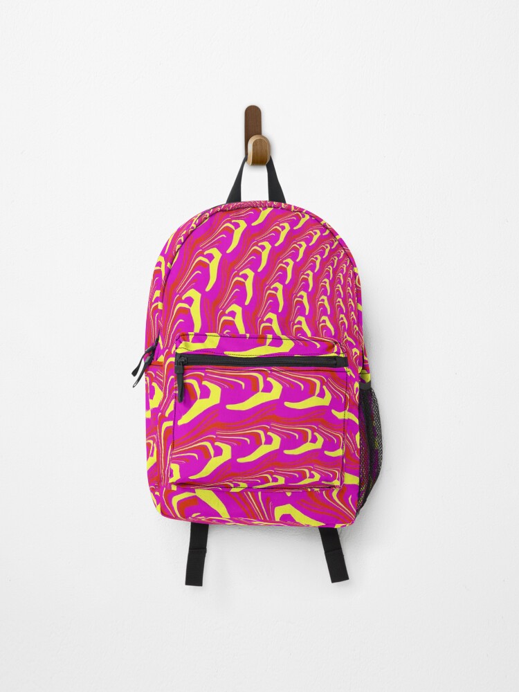 Thumbnail 1 of 3, Backpack, Pink Yellow Purple Abstract - Strawberry Lemonade Spiral designed and sold by RosieRiggs.