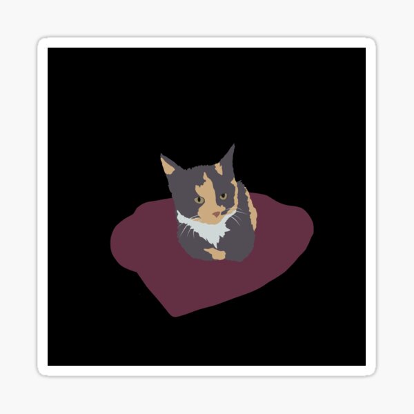 Curled up Calico Sticker