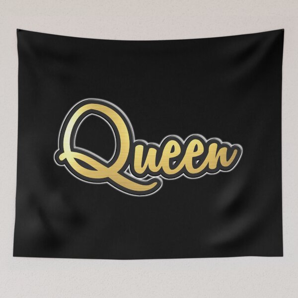 Item preview, Shiny black and Gold QUEEN word ver5 designed and sold by smARTwork.