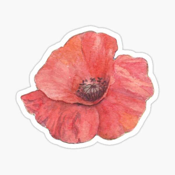 Red Poppy Stickers for Sale