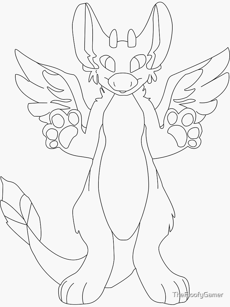 "Dutch Angel Dragon Outline" Sticker by TheFloofyGamer Redbubble
