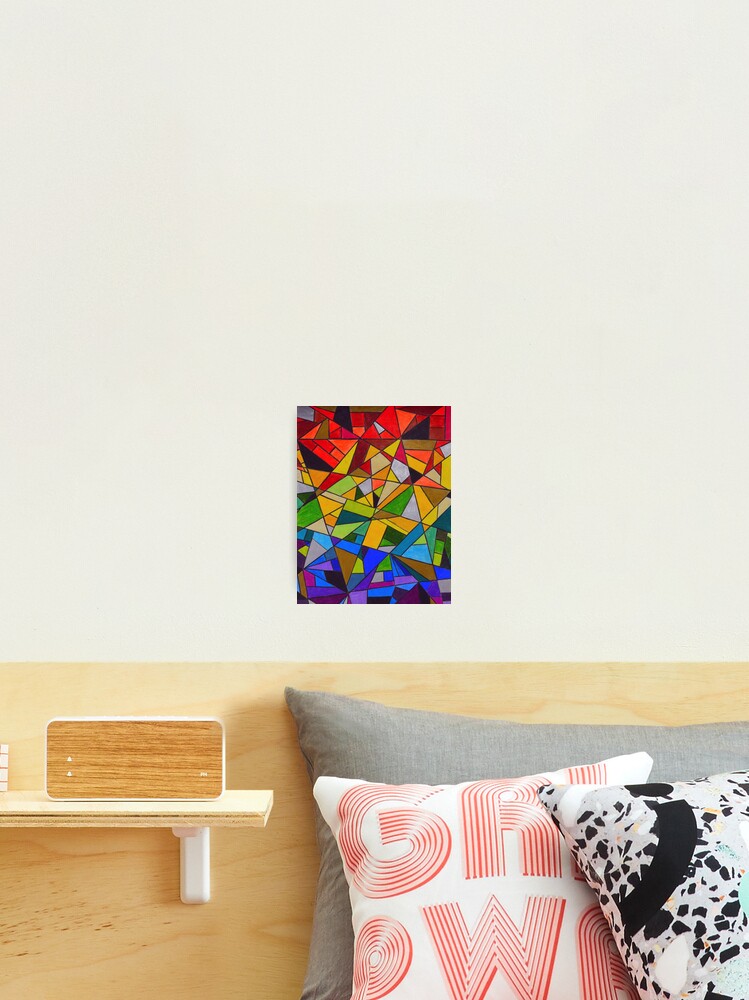 Colorful Abstract Geometric Stained Glass Pattern | Art Print