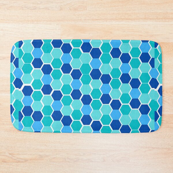 Item preview, Shades Of Blues Honeycomb Pattern designed and sold by Joy Poddar.