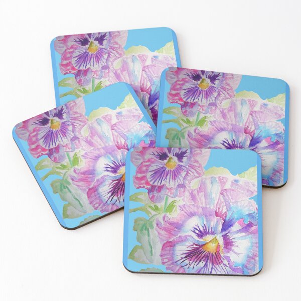 Item preview, Purple Pansy Watercolor Painting Flowers designed and sold by Sarah  Rajkotwala.