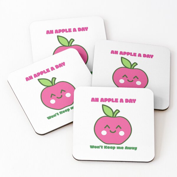 Item preview, An Apple a Day, Won't Keep me Away - Kawaii Funny Fruit designed and sold by Kaos Urbanwear.