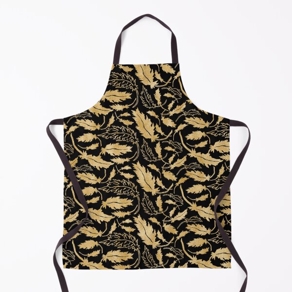 Item preview, Gold Leaf Pattern On Black Background designed and sold by dhajr.