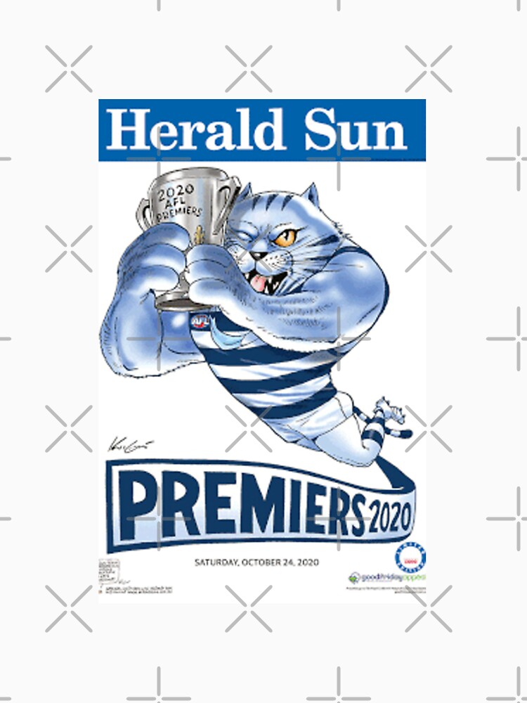 "AFL 2020 GEELONG CATS PREMIERS POSTER" T-shirt by ...