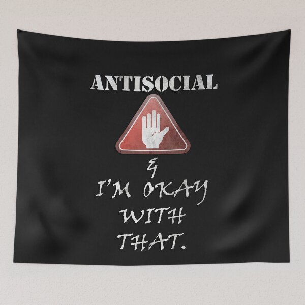 Item preview, Socially Distant Antisocial & I'm Okay With That Funny Introvert Sarcasm designed and sold by Cute & Sassy Custom Gifting Boutiques.