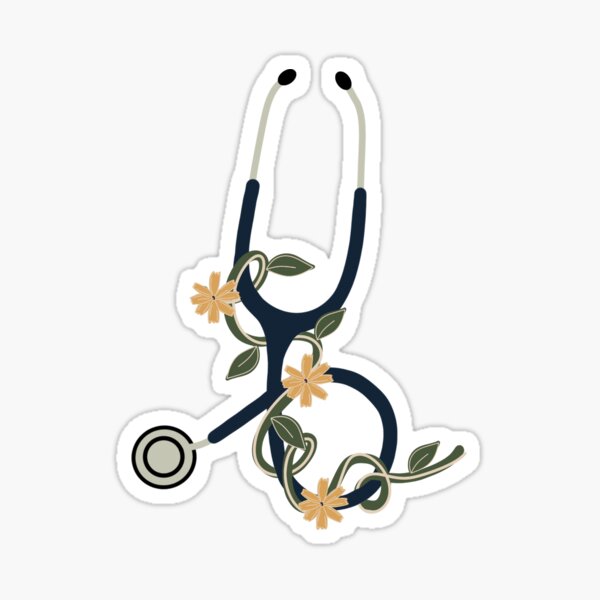 “Floral stethoscope " Sticker for Sale by kayladaigle | Redbubble