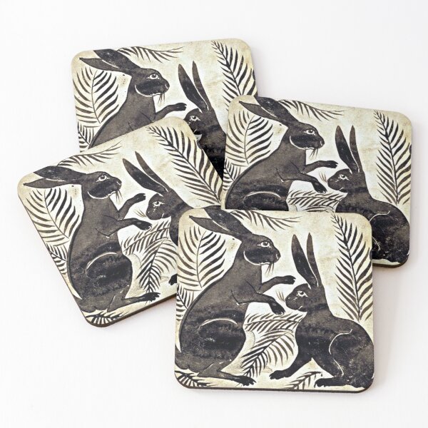 William De Morgan Hares Coasters (Set of 4)