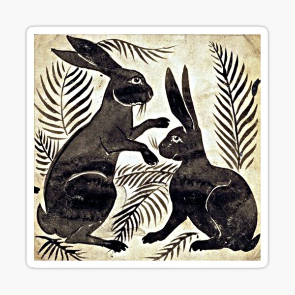 William De Morgan Hares Sticker