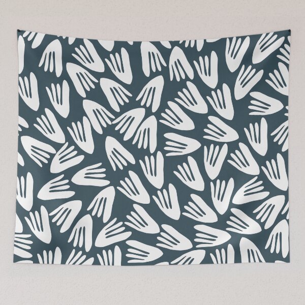 Item preview, Papier Découpé Modern Abstract Cutout Pattern in White and Evening Teal designed and sold by kierkegaard.