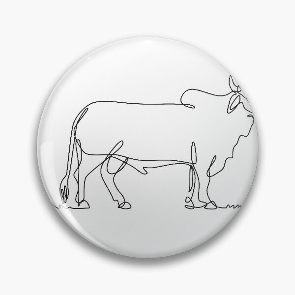Item preview, Brahman Bull Standing Side View Continuous Line Drawing Black and White Illustration designed and sold by patrimonio.