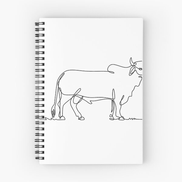 Item preview, Brahman Bull Standing Side View Continuous Line Drawing Black and White Illustration designed and sold by patrimonio.
