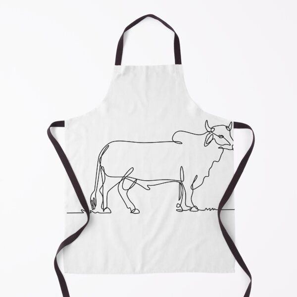 Item preview, Brahman Bull Standing Side View Continuous Line Drawing Black and White Illustration designed and sold by patrimonio.
