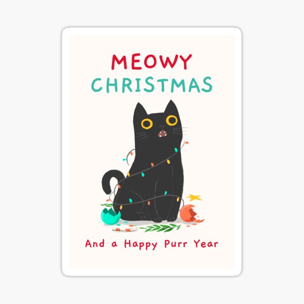 Meowy Christmas Sticker