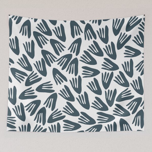 Item preview, Papier Découpé Modern Abstract Cutout Pattern in Evening Teal and White designed and sold by kierkegaard.