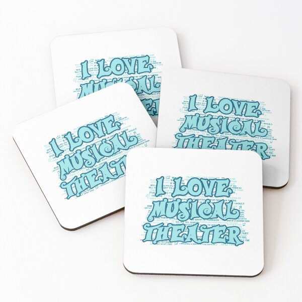 Item preview, I Love Musical Theater with blue lyrics gift designed and sold by Stageystuff.