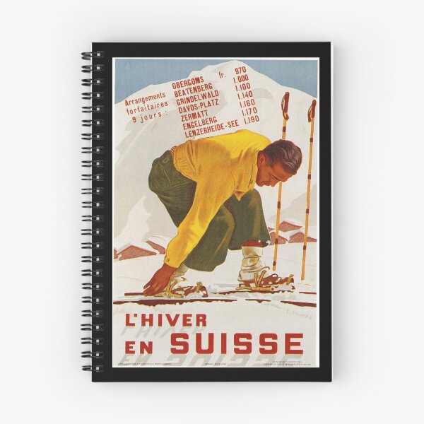 Item preview, Hiver en Suisse retro poster designed and sold by CorasPosters.