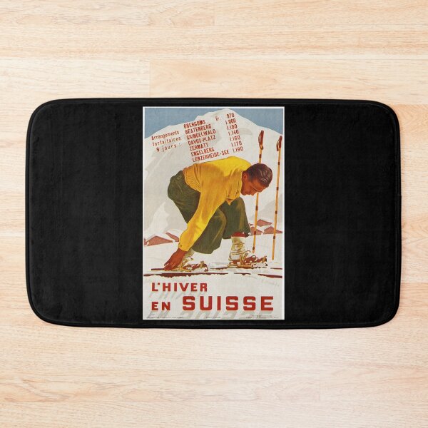 Item preview, Hiver en Suisse retro poster designed and sold by CorasPosters.