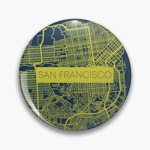 Artikelvorschau, San Francisco Straßenkarte Gelb und Blau entworfen und verkauft von HelloGentry.