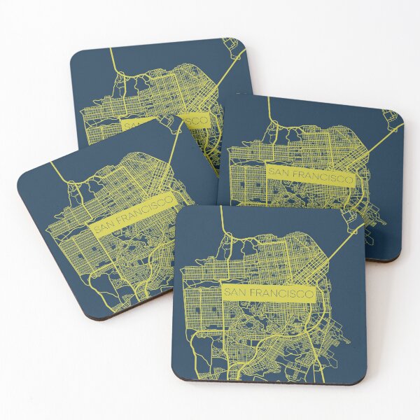Item preview, San Francisco Street Map Yellow and Blue designed and sold by HelloGentry.