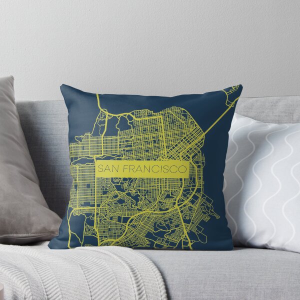 Item preview, San Francisco Street Map Yellow and Blue designed and sold by HelloGentry.