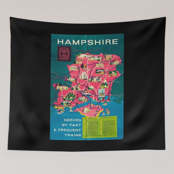 Item preview, Hampshire retro poster designed and sold by CorasPosters.