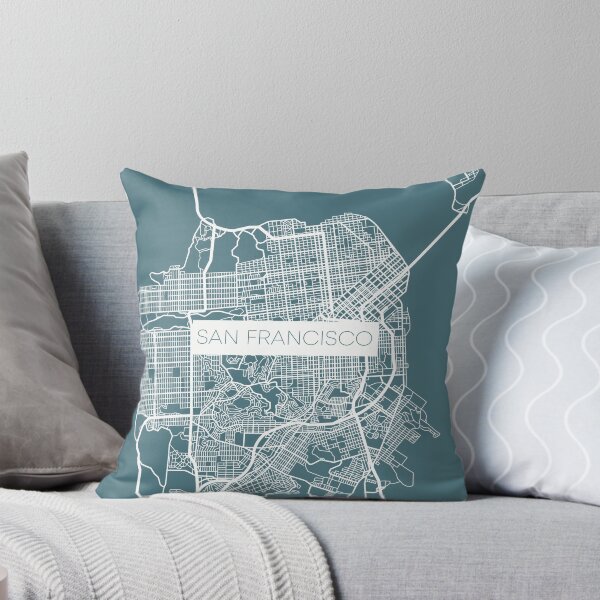 Item preview, San Francisco Street Map White and Blue designed and sold by HelloGentry.