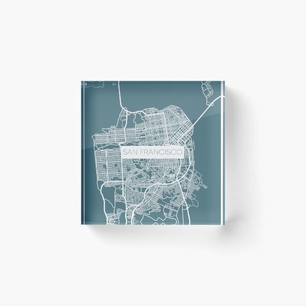 Item preview, San Francisco Street Map White and Blue designed and sold by HelloGentry.