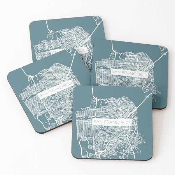 Item preview, San Francisco Street Map White and Blue designed and sold by HelloGentry.