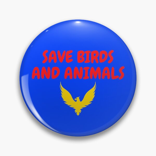 Item preview, SAVE BIRDS AND ANIMALS (GOLDEN BIRD, RED TEXT) designed and sold by mind-illusions.